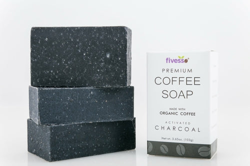 Activated Charcoal - Premium Coffee Soap Bar (Pack of 3 Bars)